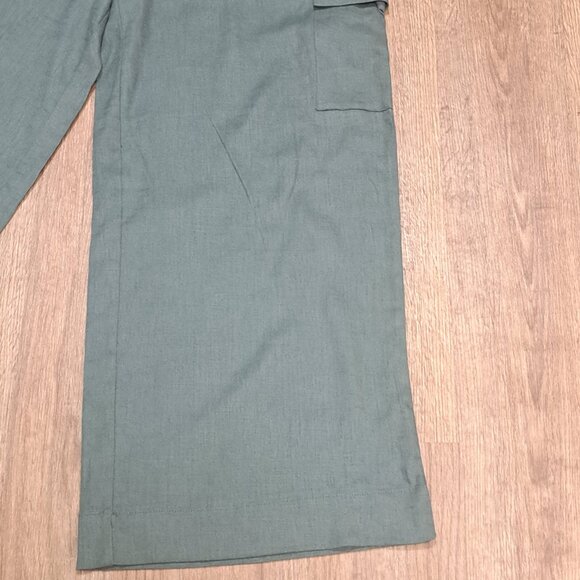 Jessica Simpson Green Wide Leg Cargo Linen Blend Pant NWT Misses Size Small - Picture 3 of 8